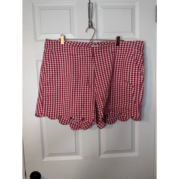 Crown & Ivy SHELBY Red and White Gingham plaid Shorts sz 18w - Picture 4 of 4